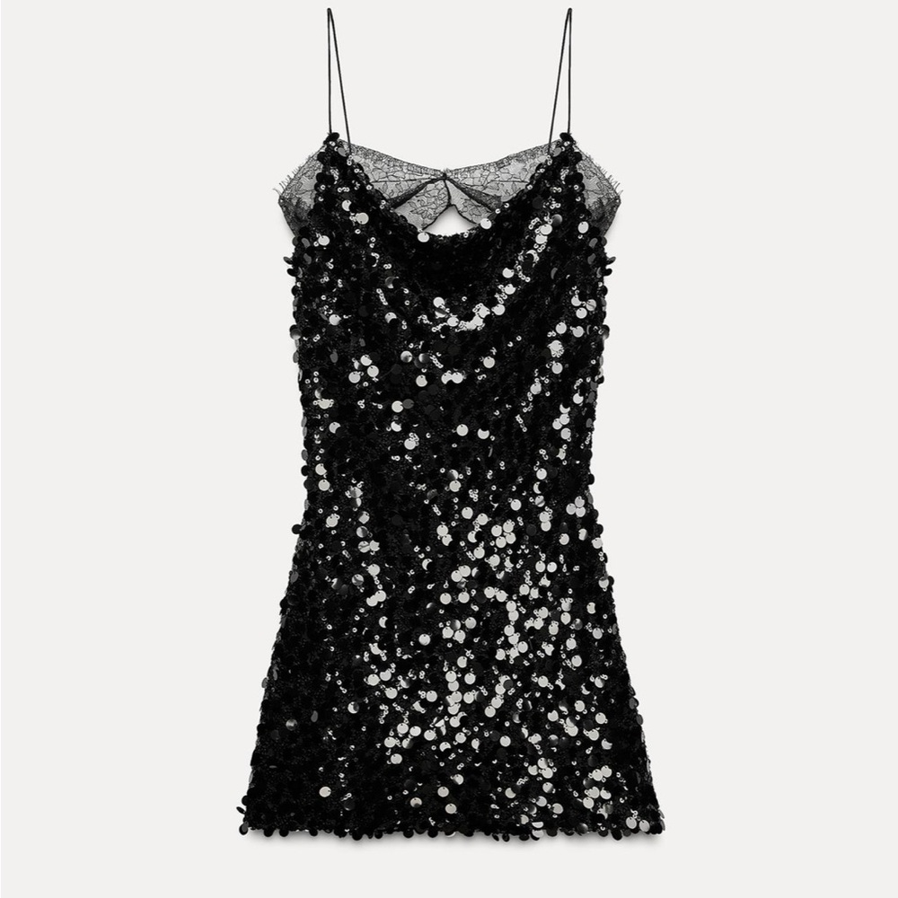 Zara Lace Sequin Mini Dress